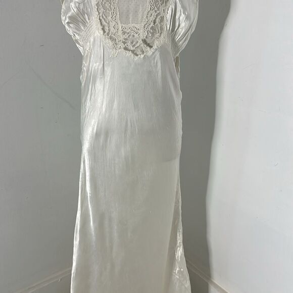 Rare 1930s Slipper Satin Bias Cut Peignoir Set VOLUP - Picture 4 of 13